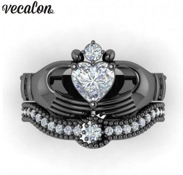 vecalon 5 colors birthstone claddagh ring 5a zircon cz black gold filled couple wedding band ring set for women men dropshipping, Slivery;golden
vecalon 5 colors birthstone claddagh ring 5a zircon cz black gold filled couple wedding band ring set for women men dropshipping, Slivery;golden