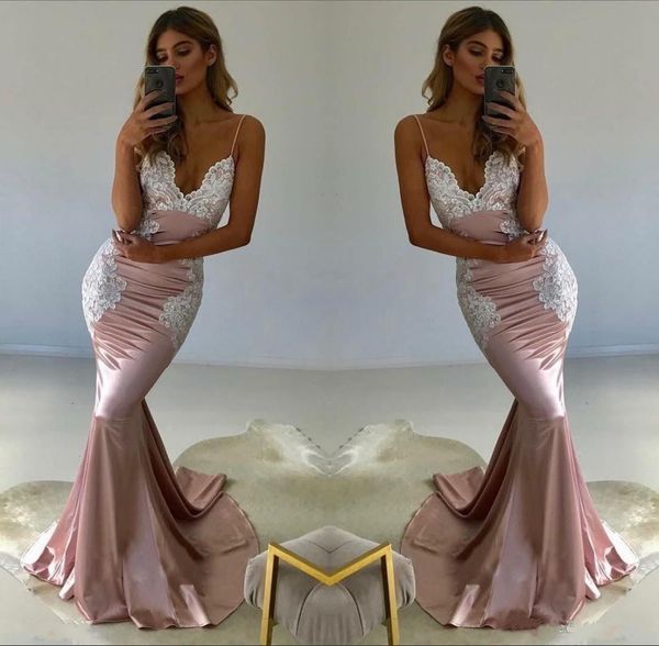 spaghetti mermaid prom dresses applique lace bridesmaids dress formal evening gowns plus size, Black
spaghetti mermaid prom dresses applique lace bridesmaids dress formal evening gowns plus size, Black