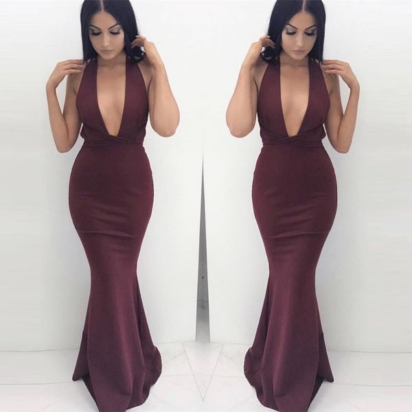 new design burgundy simple mermaid prom dresses deep v neck backless floor length formal party wear evening gowns gowns, Black
new design burgundy simple mermaid prom dresses deep v neck backless floor length formal party wear evening gowns gowns, Black