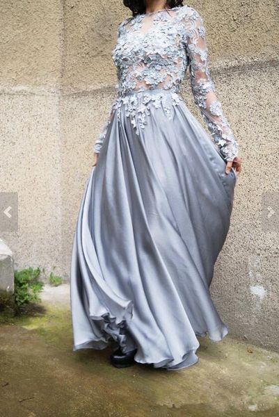 silver gray 3d appliques prom dresses long sleeve backless boat neck 2019 new fashion evening dress party gown custom plus size, Black
silver gray 3d appliques prom dresses long sleeve backless boat neck 2019 new fashion evening dress party gown custom plus size, Black