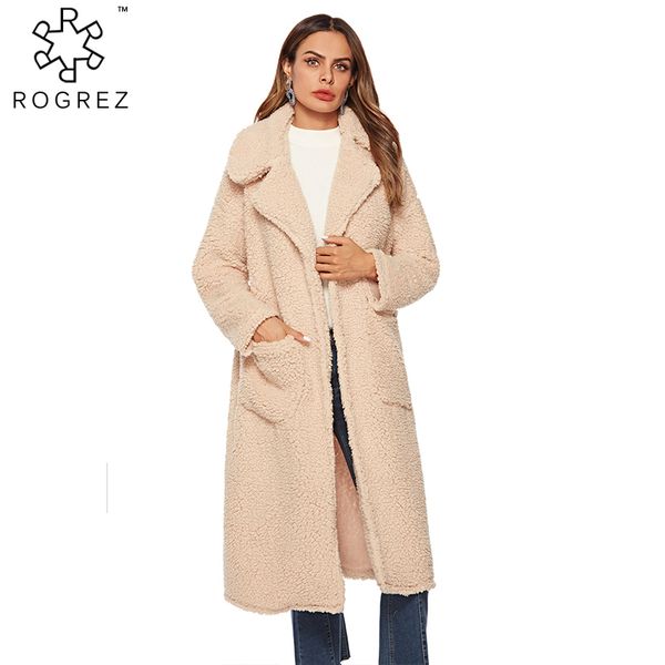 rogrez office lady female thicken faux fur long cashmere coat women winter sashes keep warm cardigan 2018, Black
rogrez office lady female thicken faux fur long cashmere coat women winter sashes keep warm cardigan 2018, Black