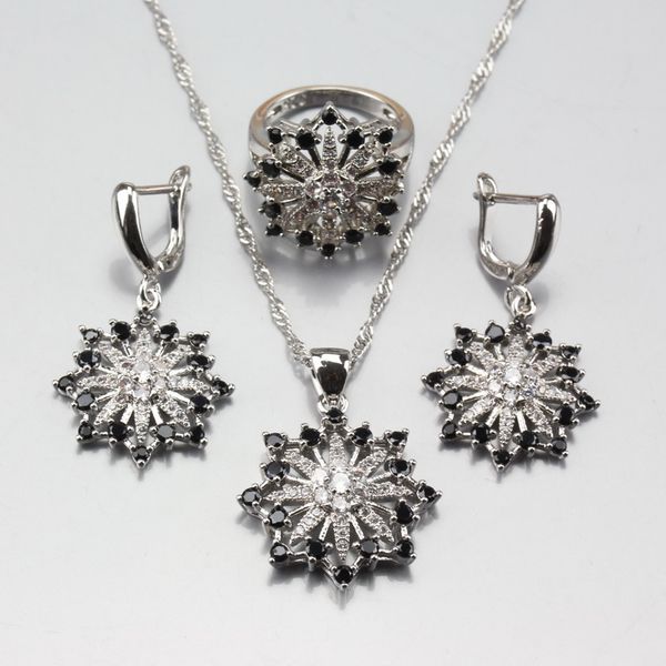 mystic 6-color snowflake style jewelry sets black zircon 925 sterling silver earrings pendant necklace ring size 6/7/8/9/10, Slivery;golden
mystic 6-color snowflake style jewelry sets black zircon 925 sterling silver earrings pendant necklace ring size 6/7/8/9/10, Slivery;golden