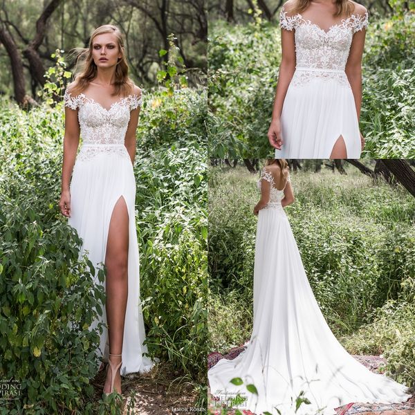 summer beach bohemian wedding dress sheer neck cap sleeves robe de mariage sweep train wedding dress bridal gowns church, White
summer beach bohemian wedding dress sheer neck cap sleeves robe de mariage sweep train wedding dress bridal gowns church, White