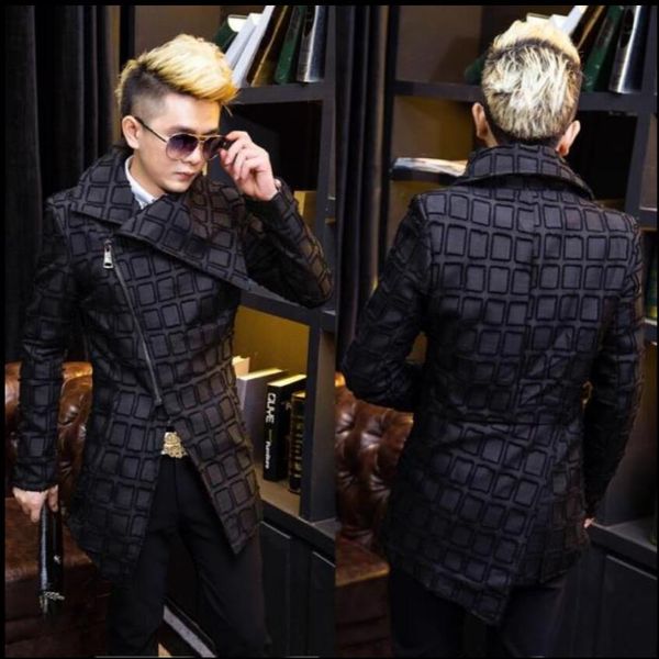 autumn and winter men's lapel woolen jacket korean personality slim long section hairstylist nightclub warm coat tide costumes, Black
autumn and winter men's lapel woolen jacket korean personality slim long section hairstylist nightclub warm coat tide costumes, Black