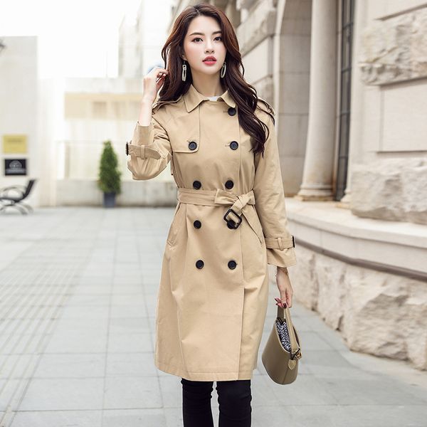 2018 winter women's long windbreaker new khaki chic leisure double-breasted trench coat female fashion outerwears jackets, Tan;black
2018 winter women's long windbreaker new khaki chic leisure double-breasted trench coat female fashion outerwears jackets, Tan;black