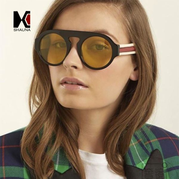 shauna flat mixed colors leg fashion women round sunglasses retro men clear yellow shades, White;black
shauna flat mixed colors leg fashion women round sunglasses retro men clear yellow shades, White;black