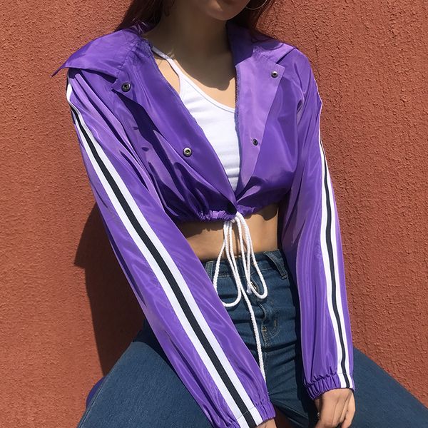 Regular Female Cropped Long Sleeve Single Breasted Jacket Women Loose Lace Up Casual Feminino Summer Crop Rash Outerwear
