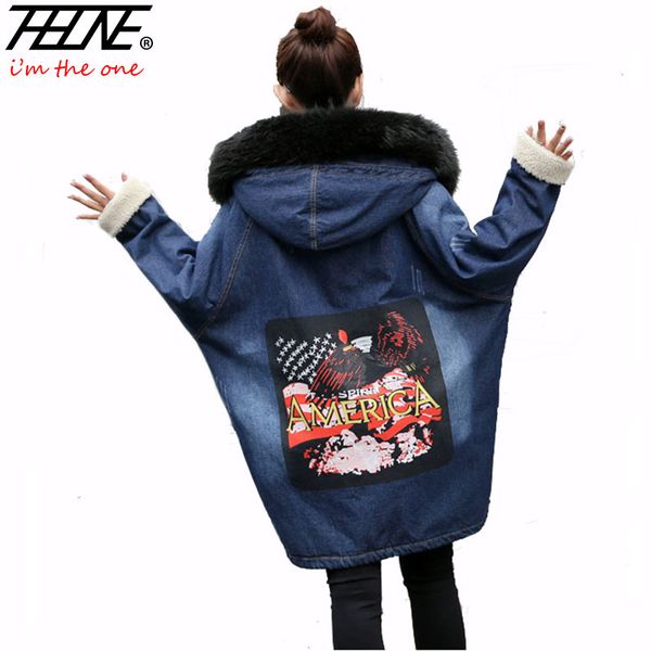 thhone brand denim coat women winter parka big faux fur hooded velvet oversized fashion print jeans coat women's winter jacket, Black
thhone brand denim coat women winter parka big faux fur hooded velvet oversized fashion print jeans coat women's winter jacket, Black