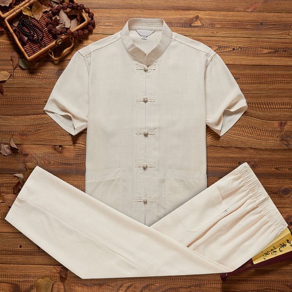 p men's cotton linen short sleeve shirt&pant chinese style solid mandarin collar tang suit loose tai chi set size -3xl, Gray
p men's cotton linen short sleeve shirt&pant chinese style solid mandarin collar tang suit loose tai chi set size -3xl, Gray