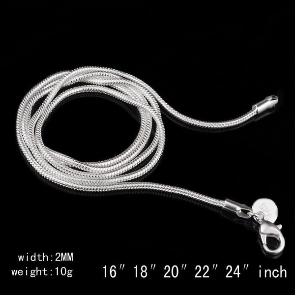 2MM Silver Snake Chain Necklace Diy Jewelry 18K Gold Plated Necklace 18 20 22 24 Inches
2MM Silver Snake Chain Necklace Diy Jewelry 18K Gold Plated Necklace 18 20 22 24 Inches