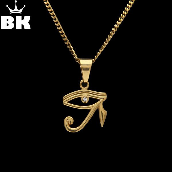 stainless steel the eye of horus charming pendant necklace gold color ancient egyptian necklace jewelry with cuban chain, Silver
stainless steel the eye of horus charming pendant necklace gold color ancient egyptian necklace jewelry with cuban chain, Silver
