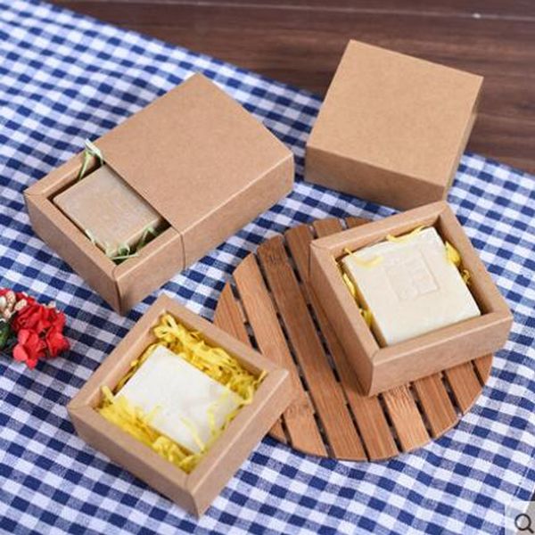 

small drawer shape craft gift handmade soap packaging kraft paper boxes brown kraft soap packaging box