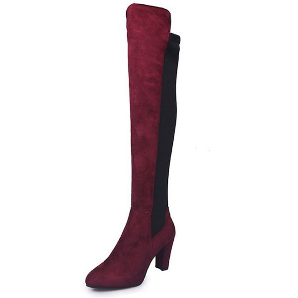 2018 new women suede high heel over the knee boots fashion slip on patchwork color winter warm plush shoes horse riding boot hot, Black
2018 new women suede high heel over the knee boots fashion slip on patchwork color winter warm plush shoes horse riding boot hot, Black