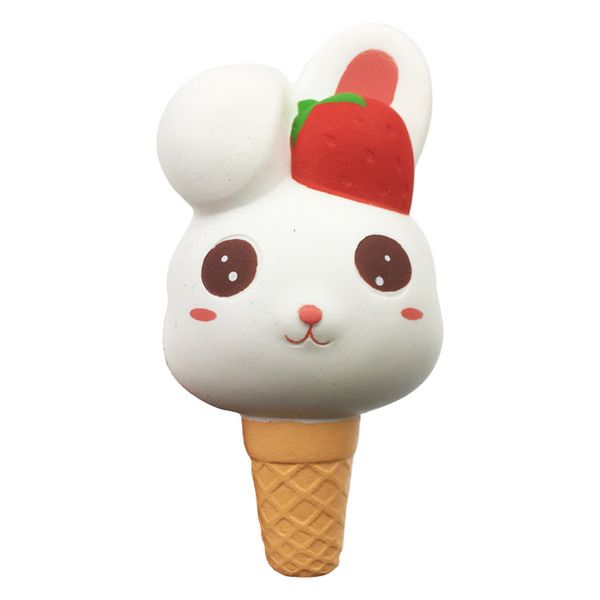 

cute jumbo strawberry rabbit ice cream cone squishy slow rising straps soft squeeze scented bread cake gift kid fun toy