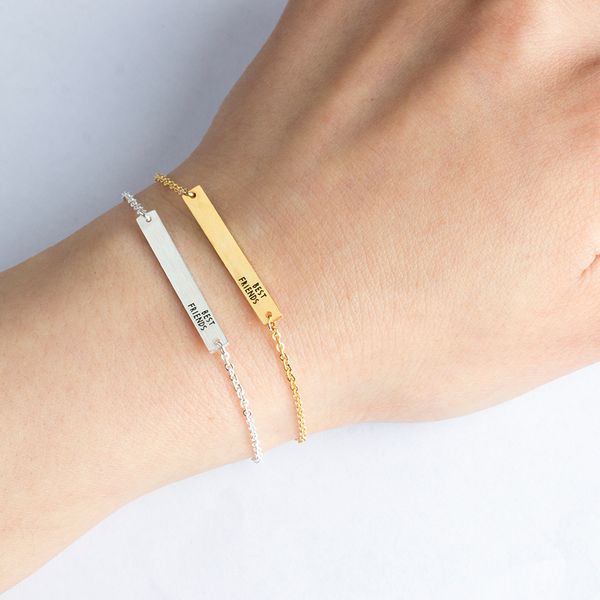 friend bracelets for women minimalism bar engraved quote bff jewelry stainless steel friendship bracelet femme gifts bijoux, Black
friend bracelets for women minimalism bar engraved quote bff jewelry stainless steel friendship bracelet femme gifts bijoux, Black