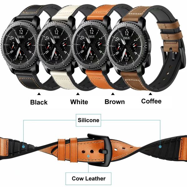 watch strap for samsung gear s3 soft silicone with genuine leather for huawei watch 2pro leather band huami amazfit 1, Black;brown
watch strap for samsung gear s3 soft silicone with genuine leather for huawei watch 2pro leather band huami amazfit 1, Black;brown
