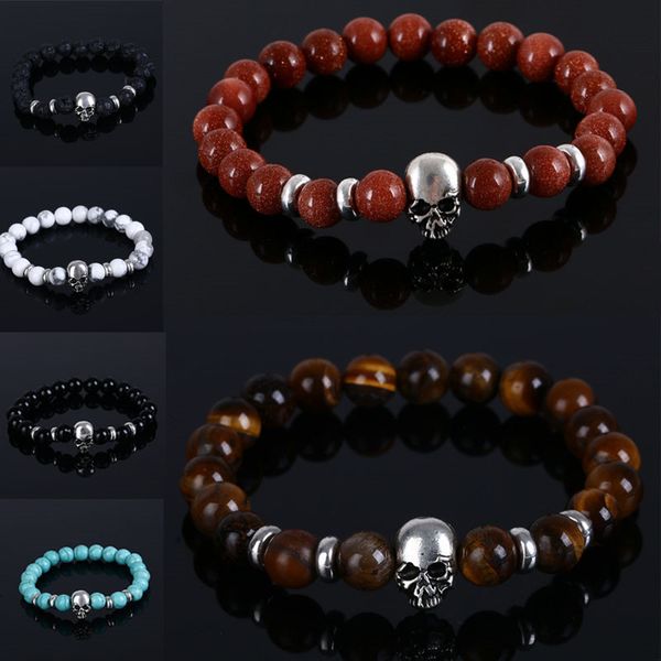 lnrrabc sale 1 pc women men natural stone buddha beads alloy skull bracelet beaded jewwlry 6 colors, Black
lnrrabc sale 1 pc women men natural stone buddha beads alloy skull bracelet beaded jewwlry 6 colors, Black