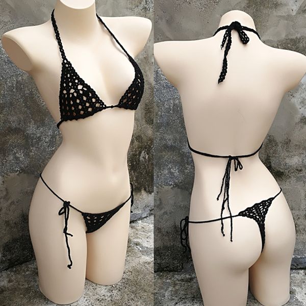 handmade crochet micro bikini set black lingerie set mini bikini sunbathing micro swimwear black, White;black
handmade crochet micro bikini set black lingerie set mini bikini sunbathing micro swimwear black, White;black