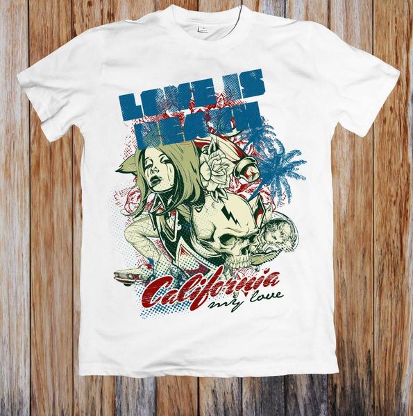 love is death california my love t-shirt, White;black
