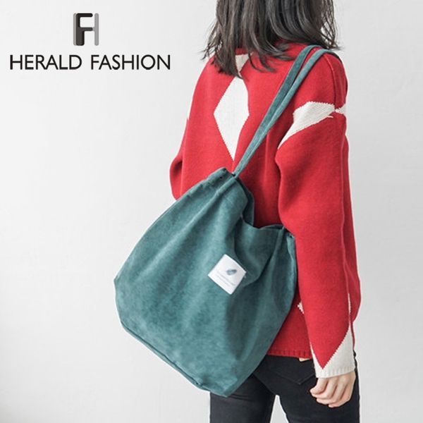 herald fashion solid corduroy shoulder bag environmental shopping bag tote package crossbody bags purse casual handbag for women
herald fashion solid corduroy shoulder bag environmental shopping bag tote package crossbody bags purse casual handbag for women