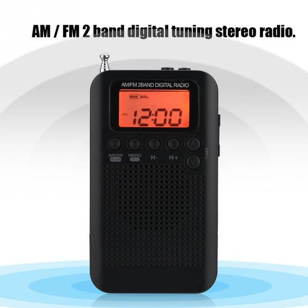 

AM FM Digital Radio 2 Band Stereo Radio Digital Tuning RadioPortable Pocket ICD Screen