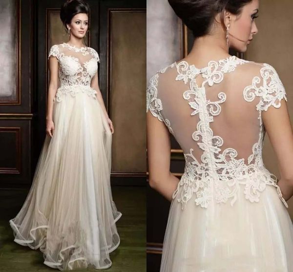 custom lace wedding dresses 2020 appliques short sleeves jewel neck floor length a line wedding bridal gowns, White
custom lace wedding dresses 2020 appliques short sleeves jewel neck floor length a line wedding bridal gowns, White