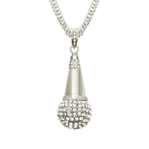 new fashion hip hop microphone crystal chain pendants necklaces men women hiphop jewelry gifts ing, Silver
new fashion hip hop microphone crystal chain pendants necklaces men women hiphop jewelry gifts ing, Silver