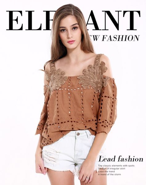 brand new blouse hollow out floral off shoulder spaghetti strap short blusa vintage elegant casual summer women shirts, White
brand new blouse hollow out floral off shoulder spaghetti strap short blusa vintage elegant casual summer women shirts, White