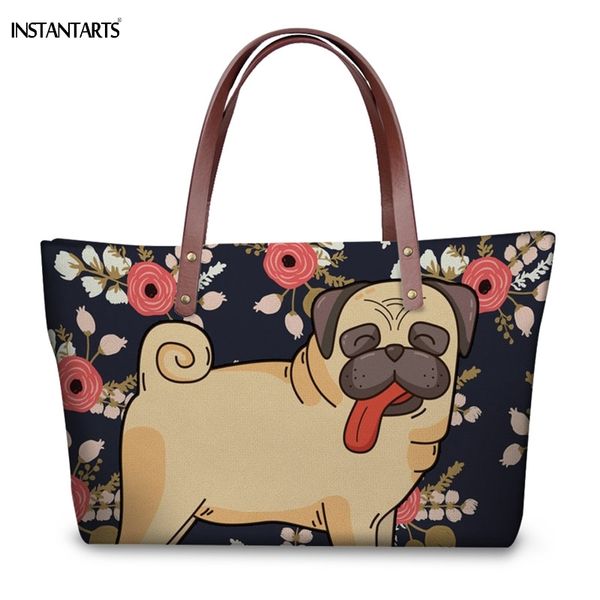 instantarts woman large tote bags cute 3d animal pug dog/puppy floral pattern female shoulder bags fashion handbags
instantarts woman large tote bags cute 3d animal pug dog/puppy floral pattern female shoulder bags fashion handbags
