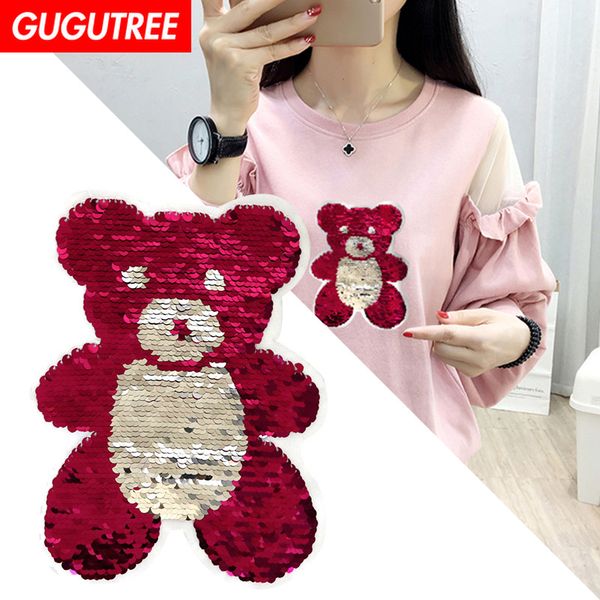gugutree embroidery sequins big bear patches animal patches badges applique patches for clothing bp-45, Black 
gugutree embroidery sequins big bear patches animal patches badges applique patches for clothing bp-45, Black