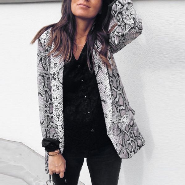 women jacket vintage snake print coats turn down collar long sleeve coat female outerwear 2018 fashion casaco feminine jackets, Black;brown
women jacket vintage snake print coats turn down collar long sleeve coat female outerwear 2018 fashion casaco feminine jackets, Black;brown