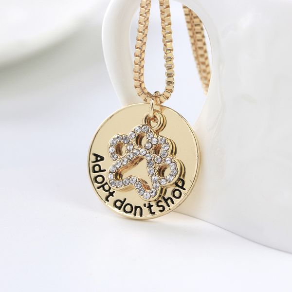 cute dog paw necklace adopt don't shop rhinestone gold silver alloy pendant necklaces jewelry for gift
cute dog paw necklace adopt don't shop rhinestone gold silver alloy pendant necklaces jewelry for gift