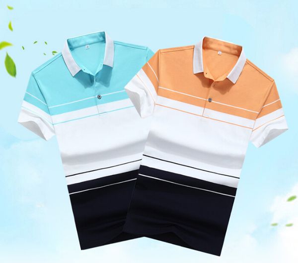 men's polos trends stripe printed business shirt fashionable turn down neck cotton short sleeve summer male t-shirt, White;black
men's polos trends stripe printed business shirt fashionable turn down neck cotton short sleeve summer male t-shirt, White;black
