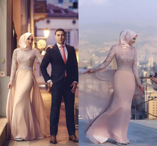 2018 New Arrival Muslim Evening Dresses Long Sleeves High Neck Lace Mermaid Evening Gowns Pink Champagne Crystals Prom Dresses Floor Length
2018 New Arrival Muslim Evening Dresses Long Sleeves High Neck Lace Mermaid Evening Gowns Pink Champagne Crystals Prom Dresses Floor Length