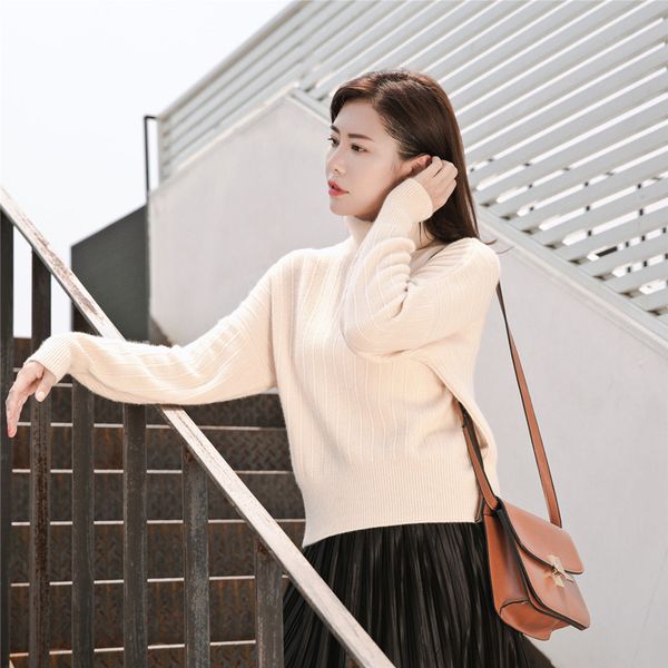 jech 2017 autumn fashion women casual solid color loose long puff sleeve turtleneck warmth pullovers sweater cashmere sweater, White;black
jech 2017 autumn fashion women casual solid color loose long puff sleeve turtleneck warmth pullovers sweater cashmere sweater, White;black