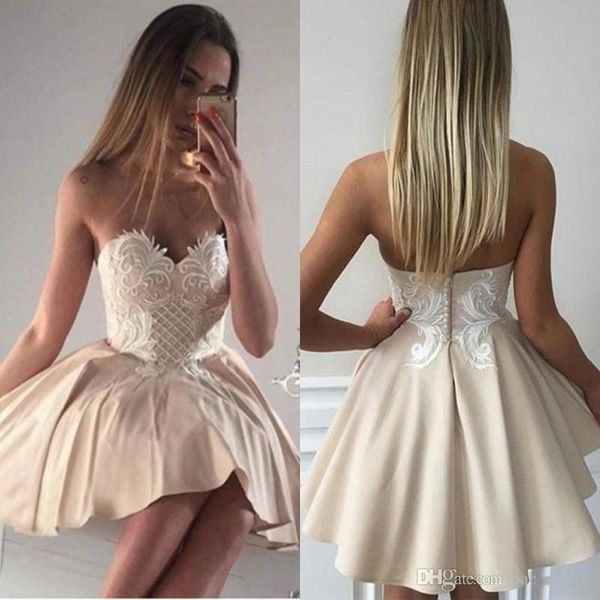 2018 unique cream short homecoming dresses strapless modest beading mini cocktail party gown short prom dresses, Blue;pink
2018 unique cream short homecoming dresses strapless modest beading mini cocktail party gown short prom dresses, Blue;pink