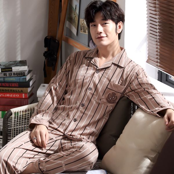 autumn winter mens pyjamas cotton striped pajamas long-sleeve turndown collar sleepwear casual men pajama set plus size l-3xl, Black;brown
autumn winter mens pyjamas cotton striped pajamas long-sleeve turndown collar sleepwear casual men pajama set plus size l-3xl, Black;brown