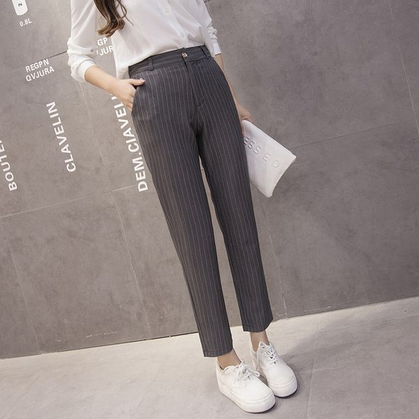bgteever grey work stripe fashion pencil pants for women spring high waist office lady vintage trousers femme bottoms, Black;white
bgteever grey work stripe fashion pencil pants for women spring high waist office lady vintage trousers femme bottoms, Black;white