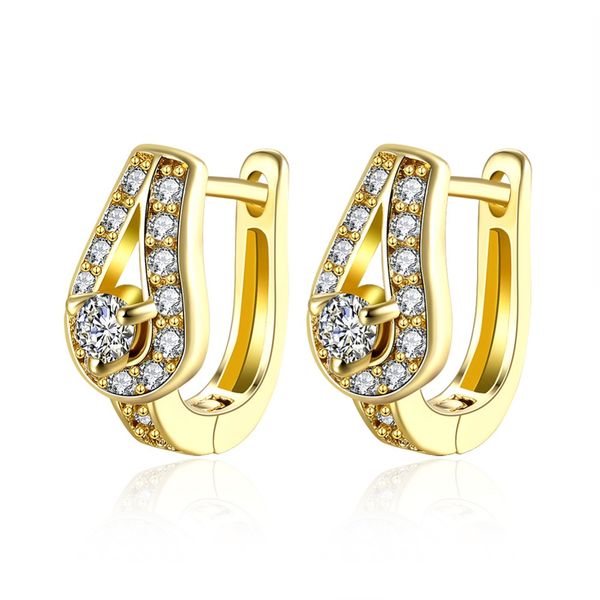 

whole salehigh-quality u shape gold colour filled horse shoe earrings waterdrop hoop earrings fashion jewelry women love valentine's da, Golden;silver