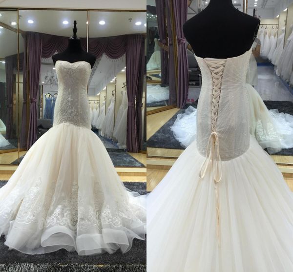 luxury mermaid wedding dresses ruffle bling beading crystal sequins strapless open back lace-up bridal gowns chapel train wedding dress plus, White
luxury mermaid wedding dresses ruffle bling beading crystal sequins strapless open back lace-up bridal gowns chapel train wedding dress plus, White