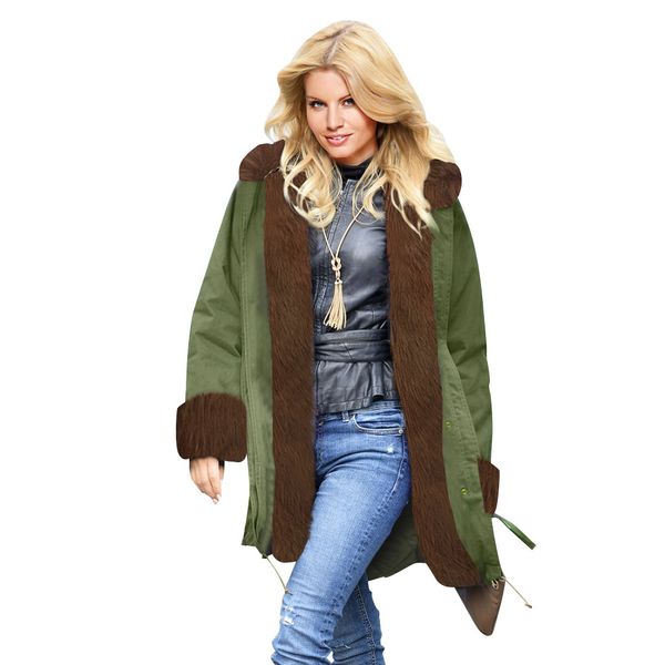 women winter thick down jackets faux fur designer hooded long coats female warm coat, Black
women winter thick down jackets faux fur designer hooded long coats female warm coat, Black