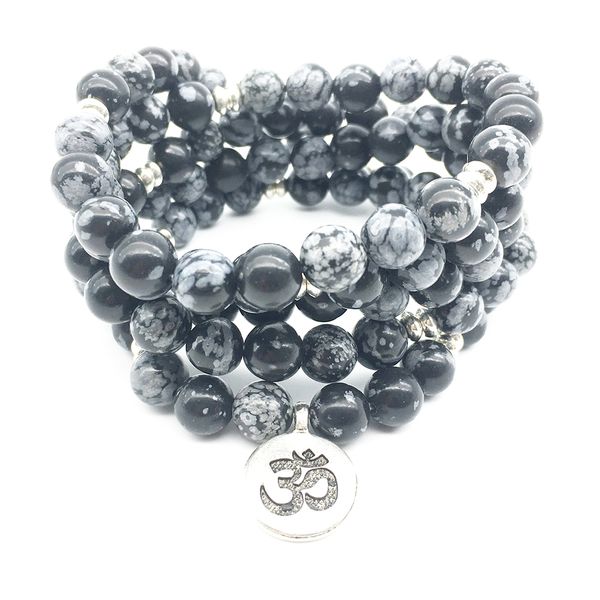 sn1349 women`s 4 wrap bracelet trendy snowflake jasper necklace natural stone 108 mala beaded yoga bracelet, Black
sn1349 women`s 4 wrap bracelet trendy snowflake jasper necklace natural stone 108 mala beaded yoga bracelet, Black