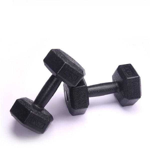 sand iron pvc household men only 10kg, 5kg hexagonal fixed fitness equipment