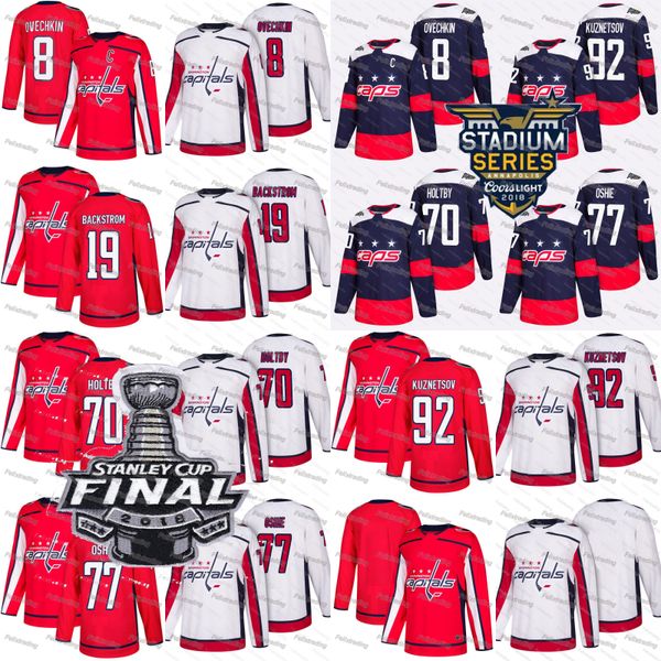 2018 Stanley Cup Final Washington Capitals Braden Holtby Christian Djoos Matt Niskanen Dmitry Orlov Brooks Orpik Philipp Grubauer Jersey
