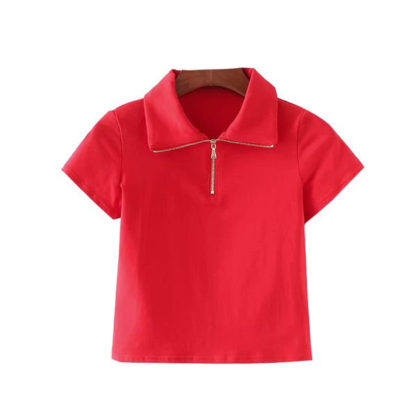 casual women short sleeve t-shirt turtleneck front zipper fly women solid street wear casual crop tee, White
casual women short sleeve t-shirt turtleneck front zipper fly women solid street wear casual crop tee, White