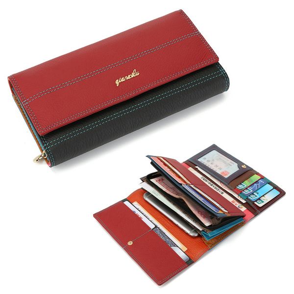 leather ladies retro wallet zipper buckle first layer leather wallet color three pairs of long women bag, Red;black
leather ladies retro wallet zipper buckle first layer leather wallet color three pairs of long women bag, Red;black