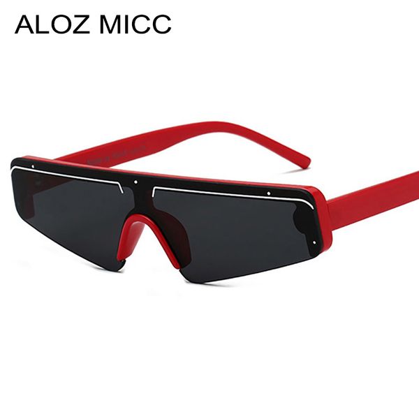 

aloz micc новый леди кошачий глаз солнцезащитные очки женщин 2018 бренд дизайнер личности полуободковые солнцезащитные очки для мужчин uv400, White;black