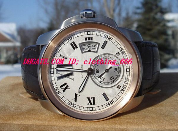 luxury wristwatch new black leather bracelet calibre w71000 rose/stainless automatic watches white dial men's watches, Slivery;brown
luxury wristwatch new black leather bracelet calibre w71000 rose/stainless automatic watches white dial men's watches, Slivery;brown