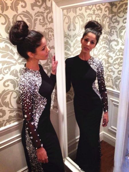 long sleeve black evening dress bling bling crystals beads long mermaid formal prom party gowns pageant dress custom size, Black;red
long sleeve black evening dress bling bling crystals beads long mermaid formal prom party gowns pageant dress custom size, Black;red