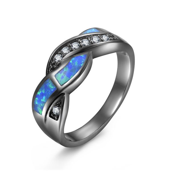 fashion blue opal band white crystal cross strip black gold plated rings size 6/7/8/9/10 women men's wedding jewelry, Silver
fashion blue opal band white crystal cross strip black gold plated rings size 6/7/8/9/10 women men's wedding jewelry, Silver